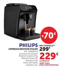 Hyper U PHILIPS EXPRESSO BROYEUR PHILIPS offre