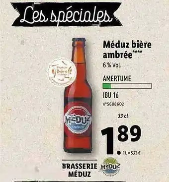 Lidl Méduz Bière Ambrée offre