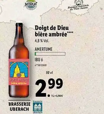 Lidl Doigt De Dieu Bière Ambrée offre