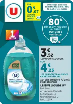 Super U U Lessive liquide Fraîcheur offre