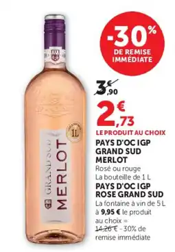 Super U GRAND SUD MERLOT offre