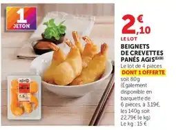 Super U AGIS Beignets de crevettes panés offre