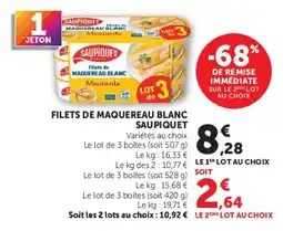 Super U SAUPIQUET Filets de Maquereau Blanc offre