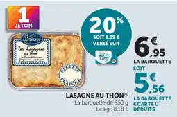Super U Briau Lasagne au thon offre