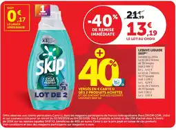 Super U Skip lessive liquide offre