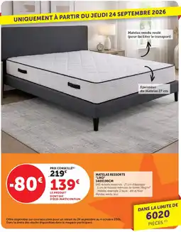 Super U Liko matelas ressorts offre