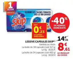 Super U Skip Lessive capsules offre