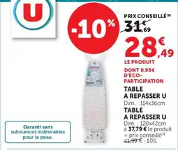Super U U Table à repasser offre