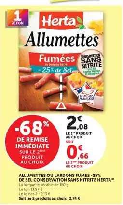 Super U Herta Allumettes offre