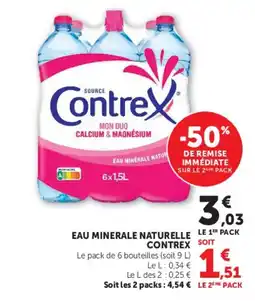 Super U Contrex Eau minérale naturelle offre