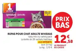 Super U Whiskas Repas pour chat adulte offre