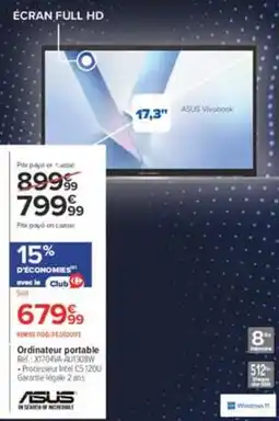 Carrefour ASUS Ordinateur portable offre