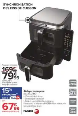Carrefour FAGOR Air fryer superposé offre