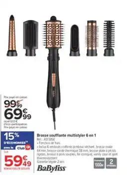 Carrefour BaByliss Brosse soufflante multistyler 6 en 1 offre