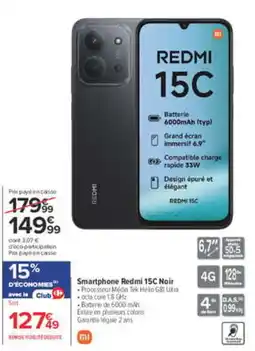 Carrefour Redmi Smartphone 15C offre