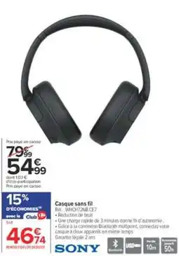 Carrefour Sony casque sans fil offre