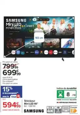 Carrefour Samsung téléviseur mini led 4k offre