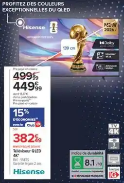 Carrefour Hisense téléviseur oled 4k offre