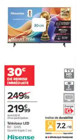 Carrefour Hisense Téléviseur LED offre