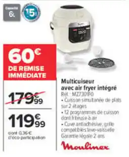 Carrefour Moulinex Multicuiseur avec air fryer intégré offre