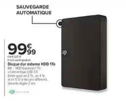 Carrefour SEAGATE Disque dur externe HDD 1To offre