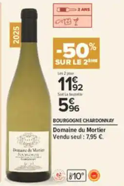 Carrefour Domaine du Mortier BOURGOGNE CHARDONNAY offre