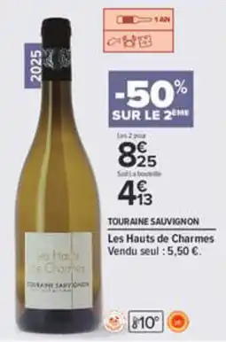 Carrefour Touraine Sauvignon Les Hauts de Charmes offre