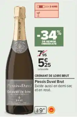 Carrefour Plessis-Duval Cremant de Loire Brut offre