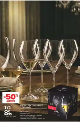 Carrefour Coffret de 4 verres à pied offre