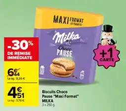 Carrefour Milka Biscuits Choco Pause offre