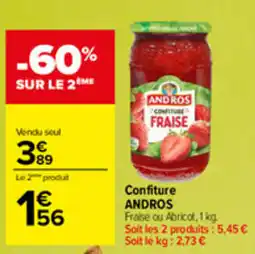 Carrefour ANDROS Confiture Fraise offre