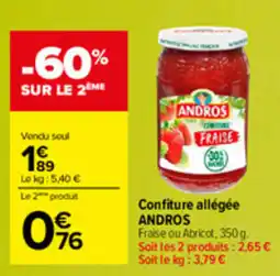 Carrefour ANDROS Confiture allégée offre