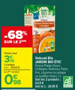Carrefour JARDIN BIO ÉTIC Velouté Bio offre