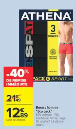 Carrefour Athena boxers homme offre