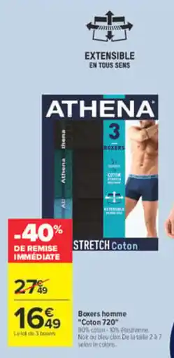 Carrefour Athena boxers homme offre