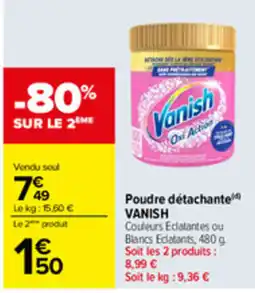 Carrefour Vanish Poudre détachante offre
