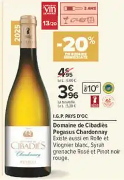 Carrefour Domaine de Cibadiès Pegasus Chardonnay offre