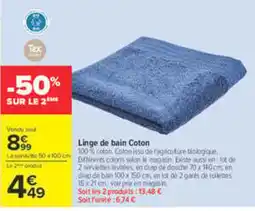 Carrefour Linge de bain Coton offre