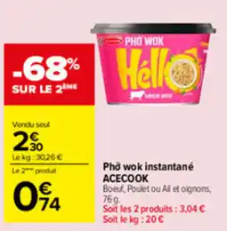 Carrefour ACECOOK Phở wok instantané offre