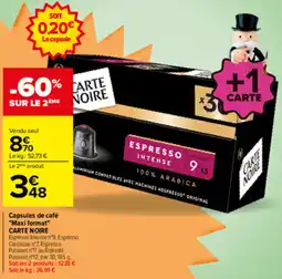 Carrefour CARTE NOIRE Capsules de café offre