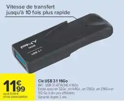 Carrefour PNY Clé USB 3.1 16Go offre