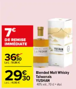 Carrefour YUSHAN Blended Malt Whisky Taiwana offre