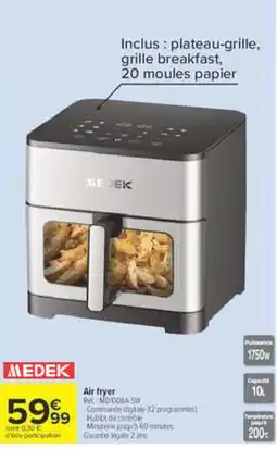 Carrefour MEDEK Air fryer offre