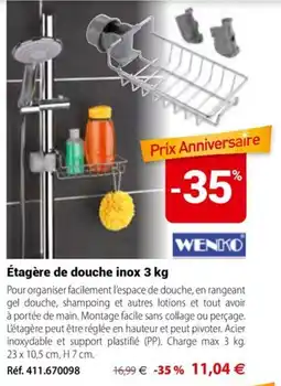 Mathon WENKO Étagère de douche inox offre