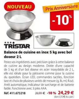 Mathon Tristar balance de cuisine en inox avec bol doseur offre