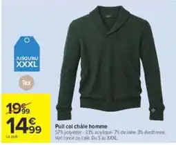 Carrefour Tex Pull col châle homme offre