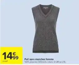 Carrefour Le pull Pull sans manches femme offre