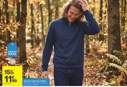 Carrefour Tex Sweat col demi zip homme offre