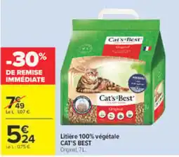 Carrefour Cat's Best Litière 100% végétale offre