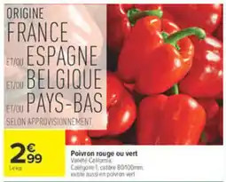 Carrefour Poivron rouge ou vert offre